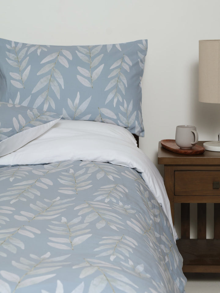 Lola Leaf Duvet Set - Blue