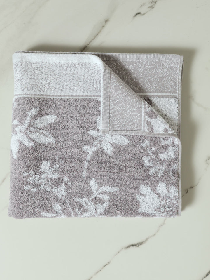 Two Tone Floral Towels - Grey