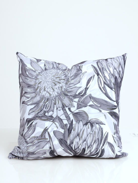 Protea Foil Scatter Cushion - Grey