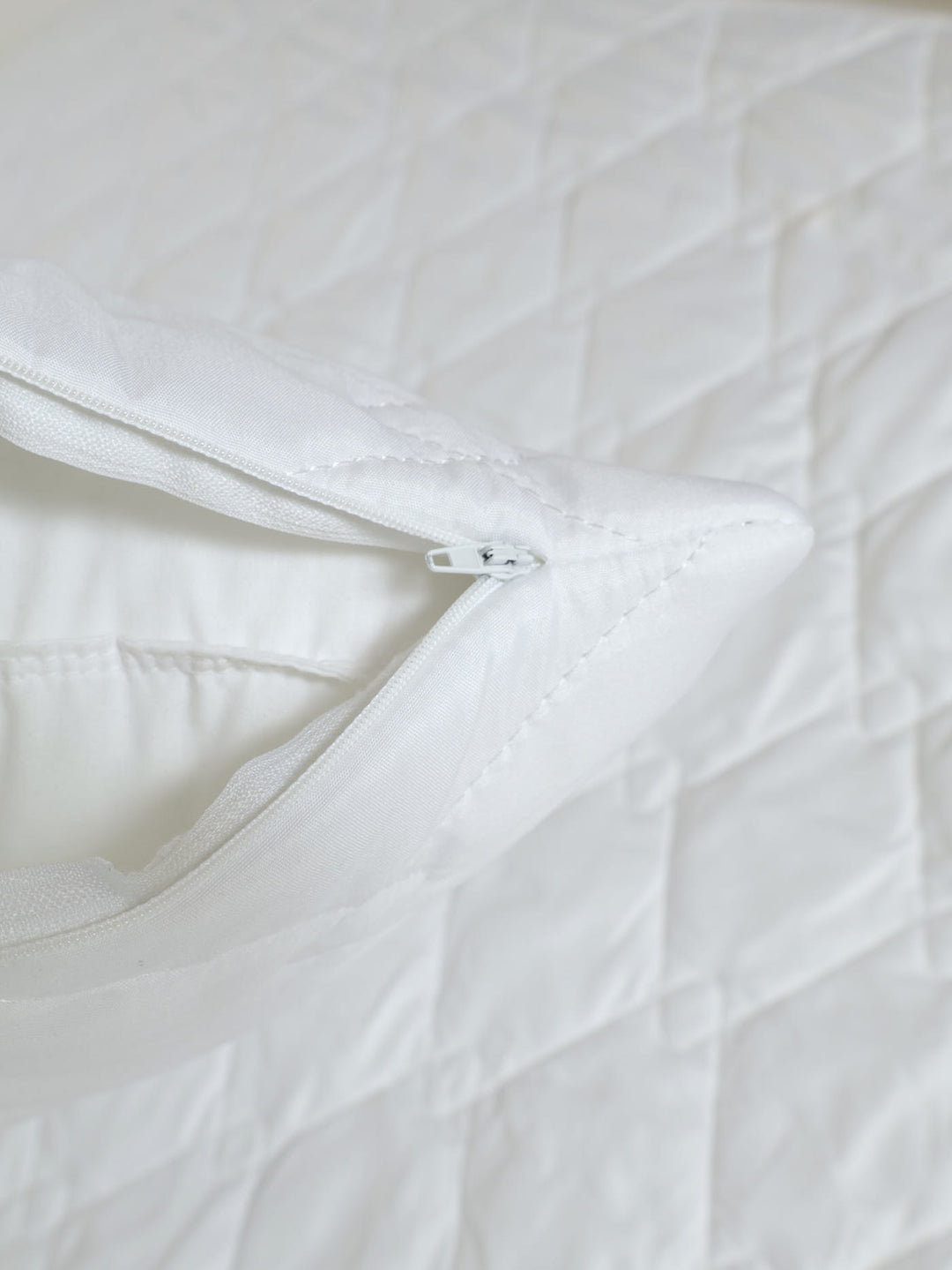 Quilted Pillow Protector - White