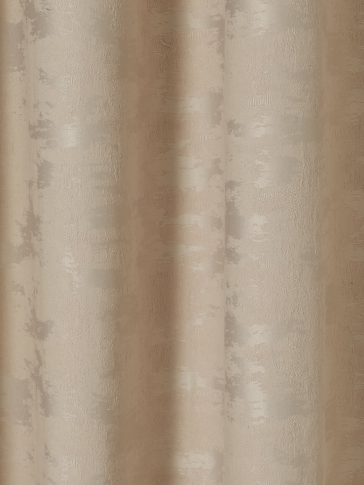 Eyelet Lined Marble Jacquard Curtain - Taupe