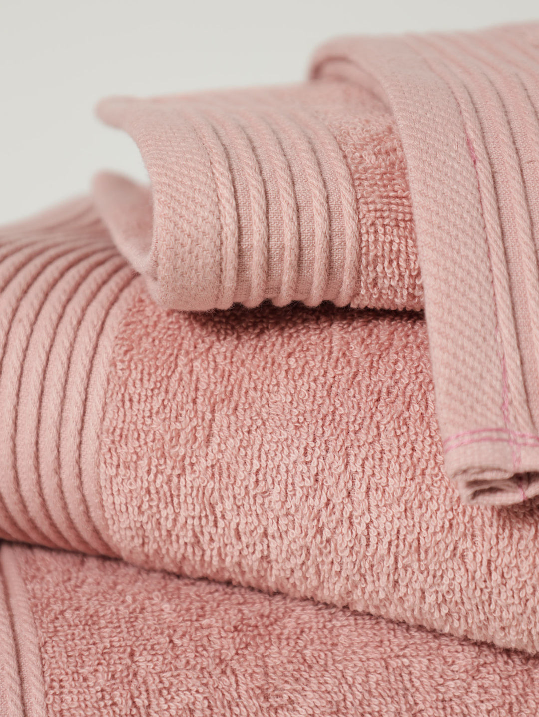 Signature Ripple Border Towels - Blush