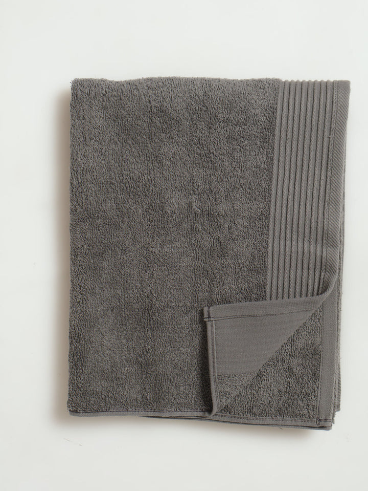 Signature Ripple Border Towels - Silver