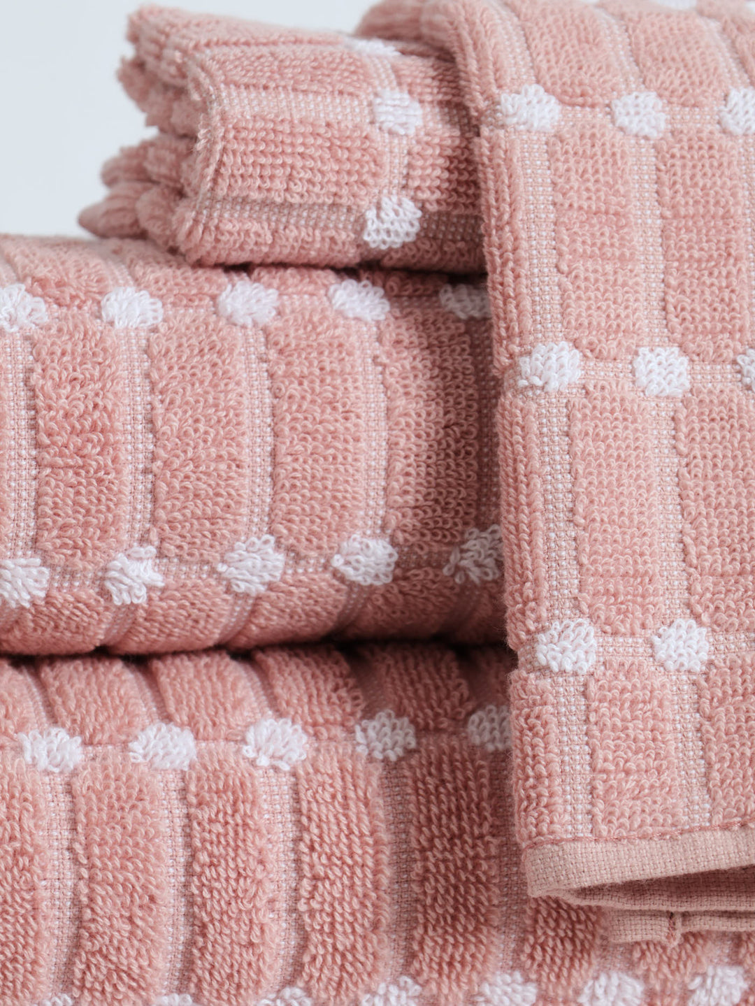 Stitch Stipe Bath Towels - Blush