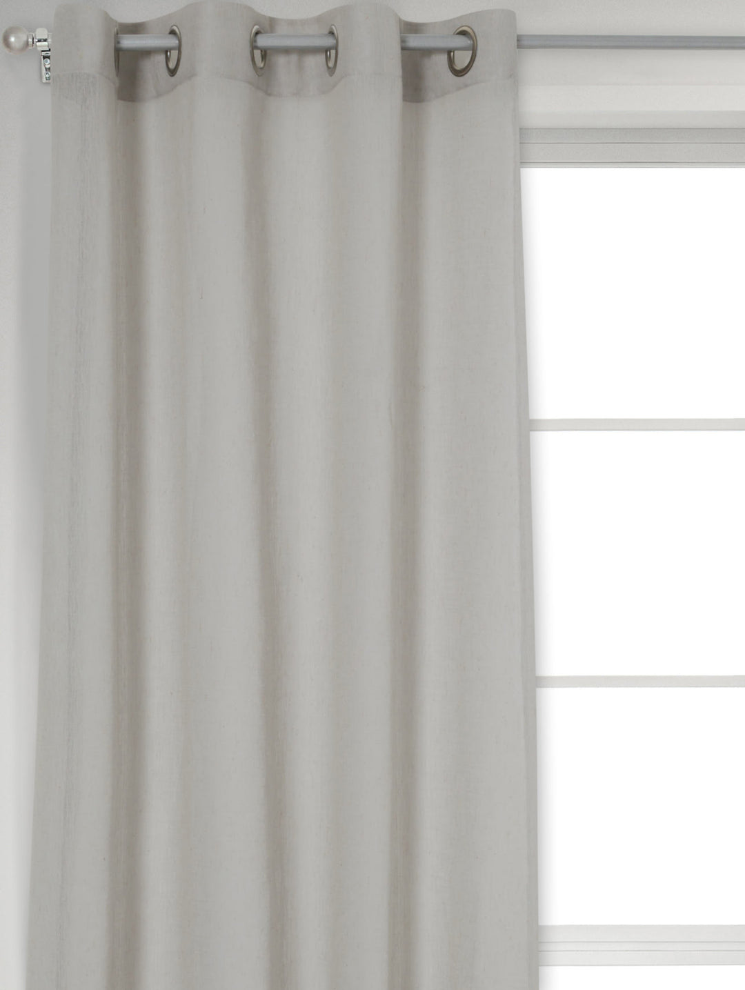 Eyelet Extra Width & Extra Length Sheer Textured Curtain - Grey