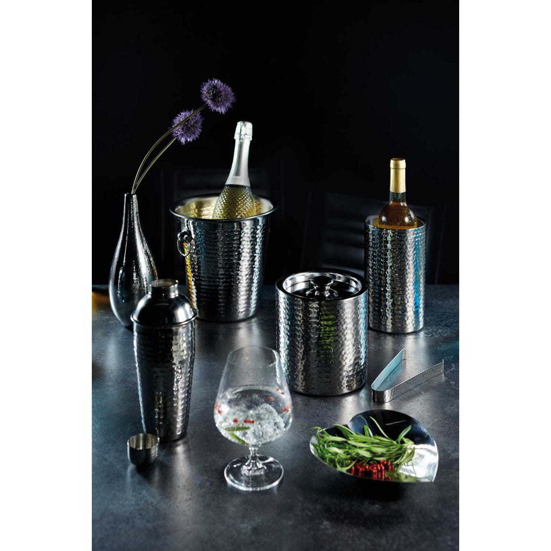 Barcraft Small Hammered Ice Bucket With Lid