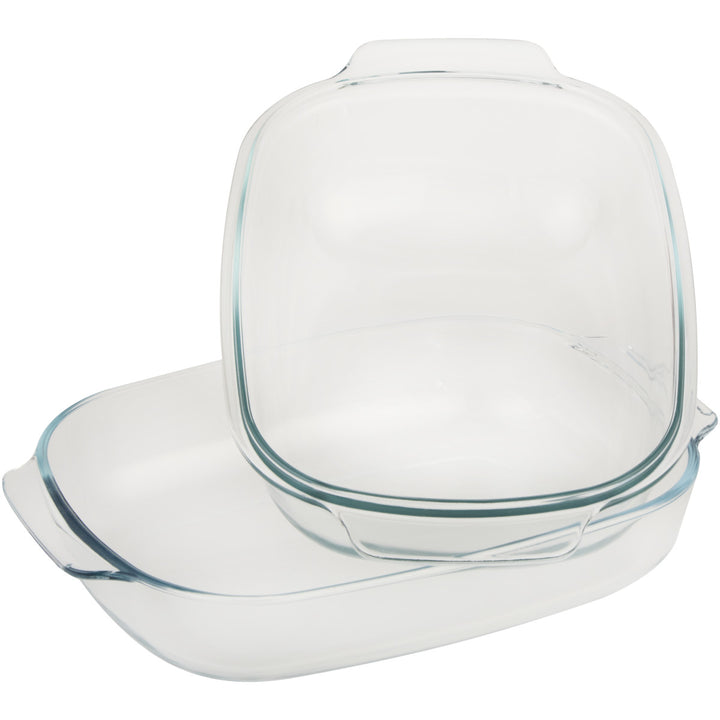 O2 Cook 5.7L Oval Glass Roast Dish With Lid