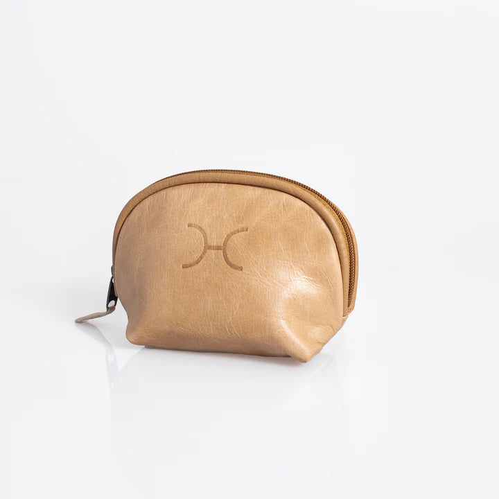 Make Up Bag Leather - Hazelnut Leather