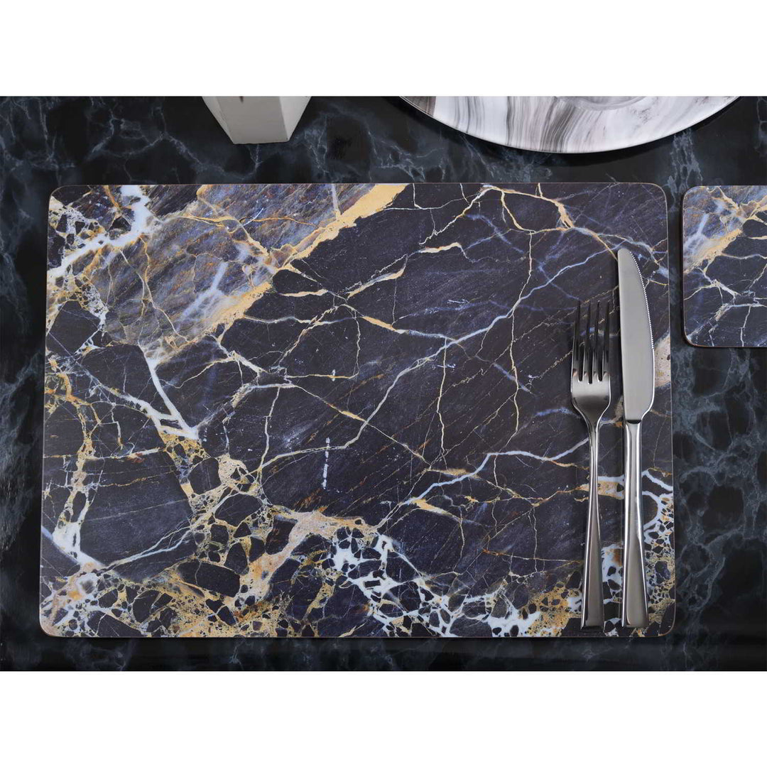 Creative Tops Navy Marble Pack of 4 Large Premium Placemats