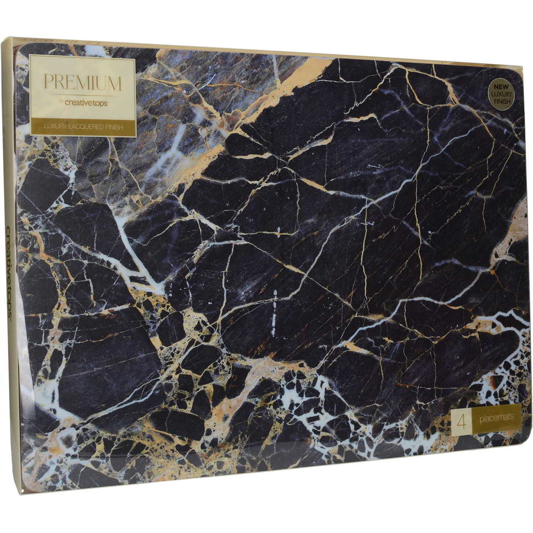 Creative Tops Navy Marble Pack of 4 Large Premium Placemats