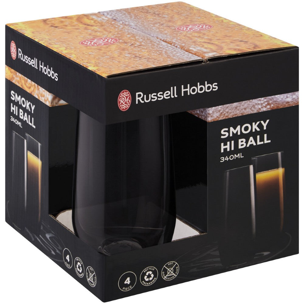 Russell Hobbs Smoky Hiball Glass - 4 x 340ml