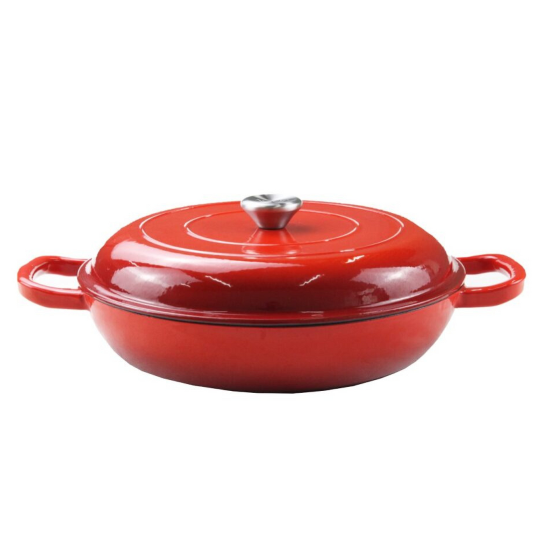 3.5L Cast Iron Shallow Casserole Pot